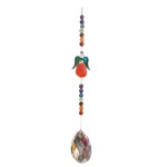 Pear 64mm Crystal Natural Stones Chakra Ball Beads & Glass Wings Angel